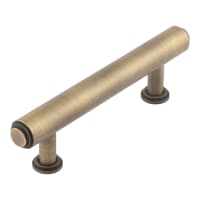 Burlington by Frelan Belgrave 18mm Stepped T-Bar Cabinet Pull Handle - 96mm c/c - Antique Brass