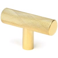 From The Anvil Brompton 14mm Knurled T-Bar Cabinet Knob - 50 x 32mm - Polished Brass