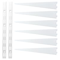 Altro Twin Slot Shelving Kit - 2 x 500mm Shelf Wall Uprights & 6 x 470mm Shelf Brackets - White