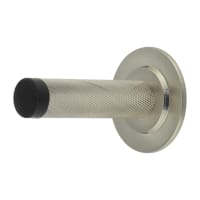 Burlington by Frelan Knurled Projection Door Stop on Stepped Rose - 76mm Projection - Satin Nickel