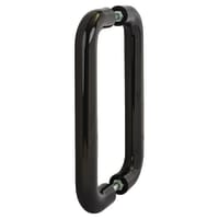 Hoppe AR602/220 Ebony Black Nylon D-Bar Door Pull Handles - Back to Back - 220mm c/c