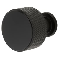 Alexander & Wilks Lucia Knurled Round Cabinet Knob - 29mm Diameter - Matt Black
