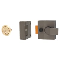 TSS Non-Deadlocking Nightlatch - 40mm Backset - Dark Grey Case/Polished Brass Cylinder