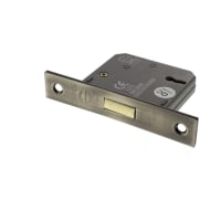 Atlantic 3 Lever Deadlock - 77mm Case - 57m Backset - Antique Brass