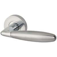Jigtech Polished/Satin Chrome Door Handles on Round Rose - Harrier Range