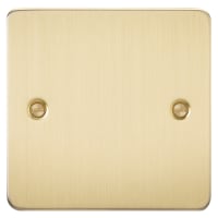 Knightsbridge 1 Gang Flat Plate Blank Plate - Brushed Brass