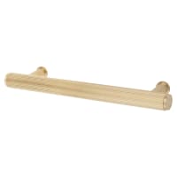 Alexander & Wilks Crispin 15mm Reeded T-Bar Cabinet Pull Handle - 128mm Centres - PVD Satin Brass