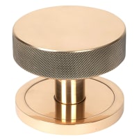 From The Anvil Brompton Polished Bronze Round Knurled Centre Door Knob - 90mm Rose Diameter