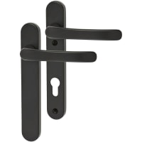 TSS uPVC Blank External Multipoint Door Handle - 122mm Bolt c/c - 92mm c/c - Black