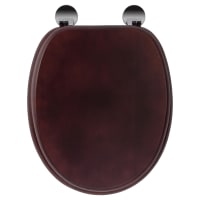 Croydex Davos Flexi-Fix Standard Close Wooden Toilet Seat - Mahogany