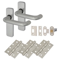 Touchpoint Satin Aluminium 19mm Return to Door Latch Door Handles Pack - Puma Range