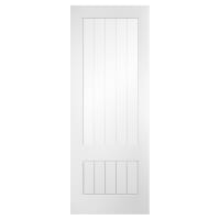LPD Mexicano 1 Light Clear Glazed with Frosted Lines Primed Internal Door - 1981 x 838mm - White
