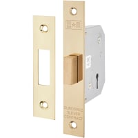 Touchpoint Contract 3 Lever Deadlock - 64mm Case - 44mm Backset - Polished Brass