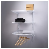 Altro Wardrobe Kit - 1 Bay & 3 x Ventilated Wire Shelf - White