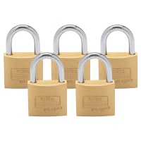 Burg Wachter Brass Magno Padlock - 60mm Body - 35 x 34.5mm Shackle - Keyed Alike - Pack of 5