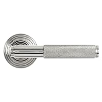 From The Anvil Polished Stainless Steel Knurled Door Handles on Round Beehive Rose - Brompton Range