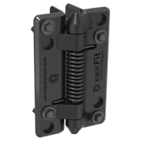 D&D Kwikfit Light Duty Nylon Spring Gate Hinge - Self-Closing - 110 x 70.3 x 34mm - Black - Pair