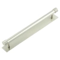 Hoxton by Frelan Sturt 15mm Reeded T-Bar Cabinet Pull Handle on Plain Backplate - 224mm c/c - Satin Nickel