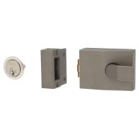 TSS Roller Bolt Nightlatch - 60mm Backset - Dark Grey Case/Satin Chrome Cylinder