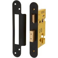Altro Architectural Bolt Through Euro Profile Sashlock - 65mm Case - 44mm Backset - Radius - Matt Black
