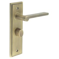 Burlington by Frelan Antique Brass Fire Rated Bathroom Door Handles - Fitzrovia - Inner 1 - 200 x 55mm