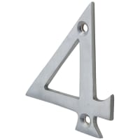 76mm Screw Fix Door Numeral - 4 - Satin Chrome