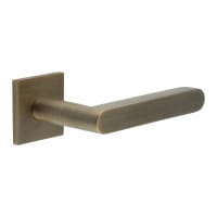 CRES by Frelan Antique Brass Sprung Fire Rated Door Handles on Square Rose - CR-101 Range