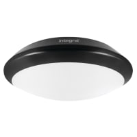 Integral LED 15W Tough-Shell+ LED Bulkhead Light with Emergency - IP66 - 4000K Cool White - Black