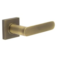 Burlington by Frelan Antique Brass Fire Rated Door Handles on Square Rose - Kensington Range
