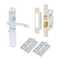 Hampstead Polished Chrome Bathroom Lock Door Handles Pack - Altea Range