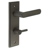 Burlington by Frelan Dark Bronze Fire Rated DIN Bathroom Door Handles - Kensington - Inner 3 - 200 x 55mm