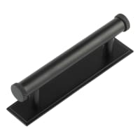 Hoxton by Frelan Wenlock 15mm Knurled T-Bar Cabinet Pull Handle on Stepped Backplate - 96mm c/c - Black