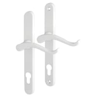 Fab & Fix White uPVC Scroll Multipoint Door Handles - 92mm c/c - RH - Balmoral Range