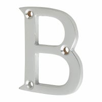 63mm Screw Fix Door Letter - B - Satin Chrome