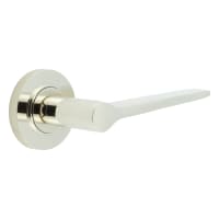 Burlington by Frelan Polished Nickel Fire Rated Door Handles on Round Knurled Rose - Knightsbridge Range
