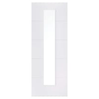 LPD Santandor 1 Light Clear Glazed Primed Semi-Solid Internal Door - 2040 x 826 x 40mm - White