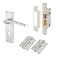 Touchpoint Satin Chrome 3 Lever Sashlock Door Handles Pack - Rimini Range