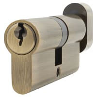 Altro 6 Pin 70mm Euro Thumbturn Cylinder - 35mm Turn + 35mm - Antique Brass - Keyed To Differ
