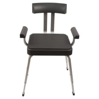 Croydex Serenity Cushioned Shower Chair - 845 x 545 x 470mm - Dark Grey/Satin Silver