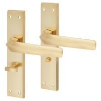 Altro Satin Brass Bathroom Door Handles - Norley Range - 200 x 42mm