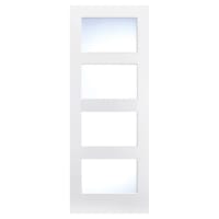LPD Shaker 4 Light Clear Glazed Primed Solid Internal Door - 2040 x 826 x 40mm - White