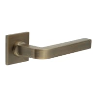 CRES by Frelan Antique Brass Sprung Fire Rated Door Handles on Square Rose - CR-104 Range