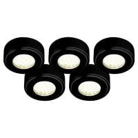 Forum Culina Laghetto 1.5W LED Round Cabinet Downlight - IP44 - 4000K - Matt Black - Pack of 5