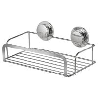 Croydex Stick 'N' Lock Cosmetic Shower Basket - One Tier - 109 x 258 x 149mm - Polished Chrome