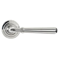 From The Anvil Polished Stainless Steel Door Handles on Round Art Deco Rose - Newbury Range