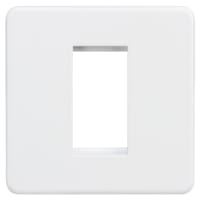 Knightsbridge 1 Gang 1 Module Euro Screwless Faceplate - Matt White