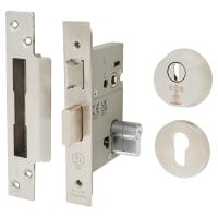 Eurospec BS3621 Easi-T Euro Profile Sashlock & Double Cylinder - 78mm Case - 57mm Backset - Satin Stainless