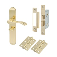 Hampstead Polished Brass Bathroom Lock Handles Pack - Altea Range