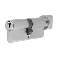 Eurospec 5 Pin 80mm Euro Thumbturn Cylinder - 40mm Turn + 40mm - Satin Chrome - Keyed to Differ