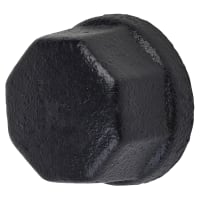 Altro 3/4 Inch Pipe Shelving Iron End Cap - 32mm Diameter - Black